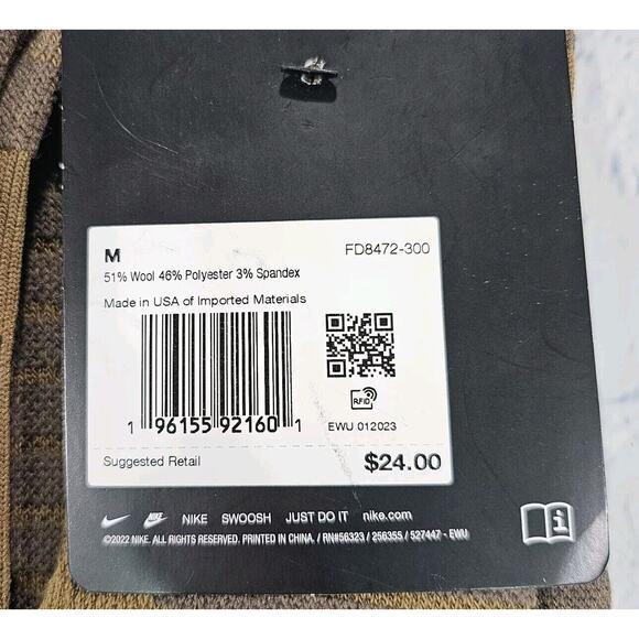 Nike Outdoor Cushioned Crew Socks Wool Blend FD8472 300 MEN 6-8 WOMEN 6-10 2 SET - Picture 5 of 5